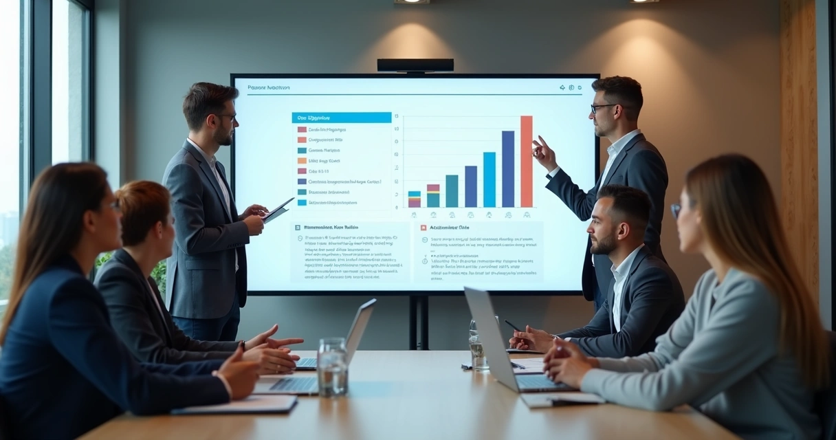 Liderança alinhando prioridades com equipe 