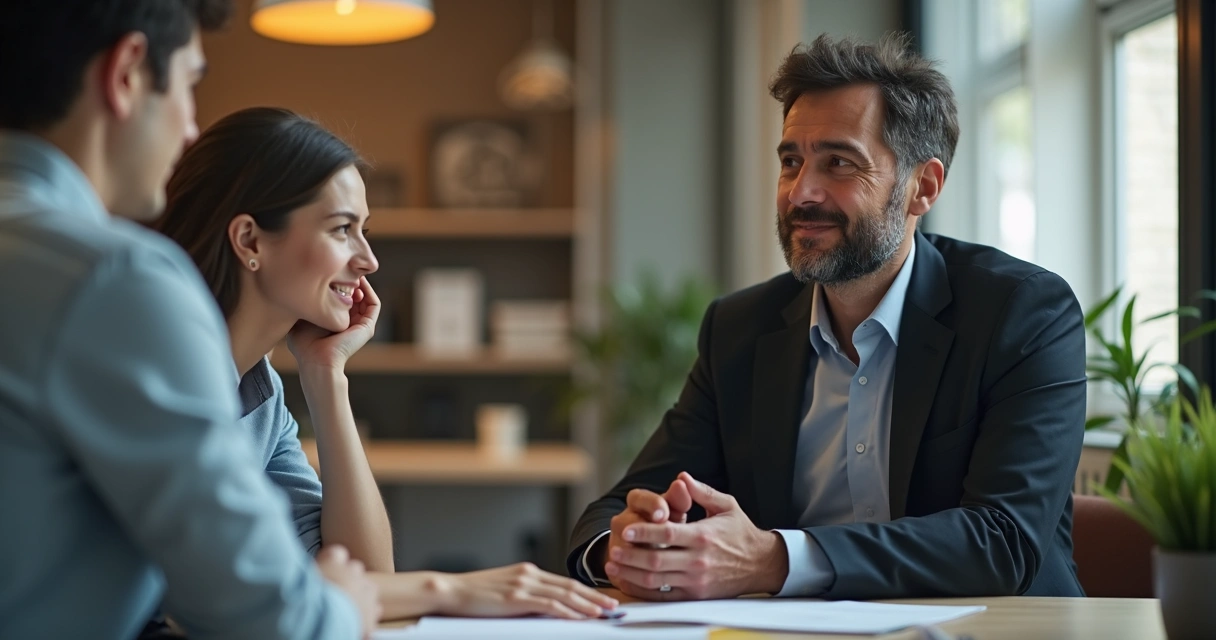 Gestor conversando com colaborador em ambiente de escritório, transmitindo apoio psicológico 