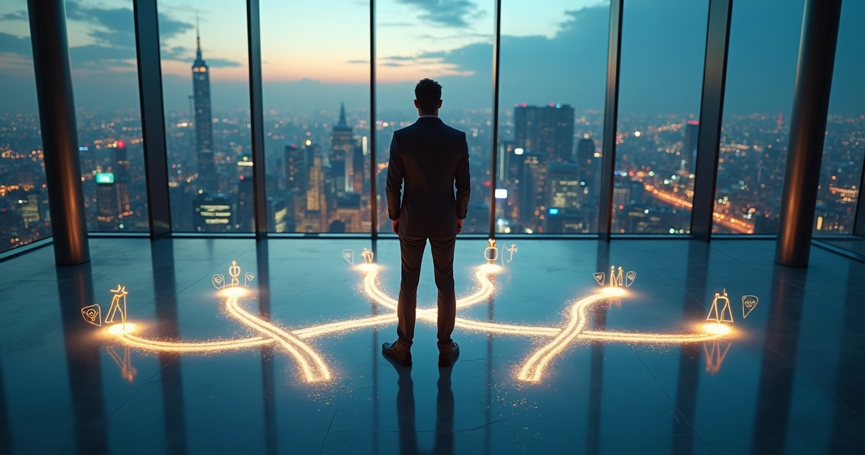 Líder diante de encruzilhada com múltiplos caminhos éticos 