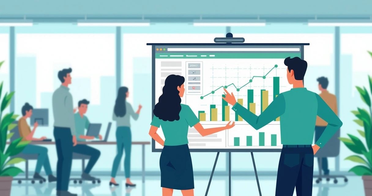 Gestor avaliando progresso do time após treinamento 