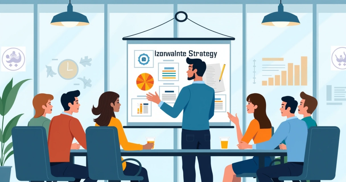 Líder empresarial motivando equipe de colaboradores em sala moderna 