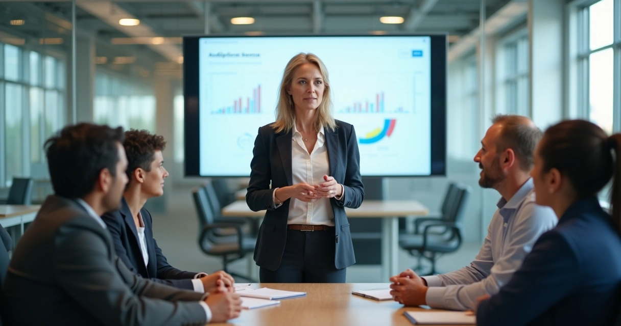 Líder conversa com colaboradores em ambiente colaborativo 