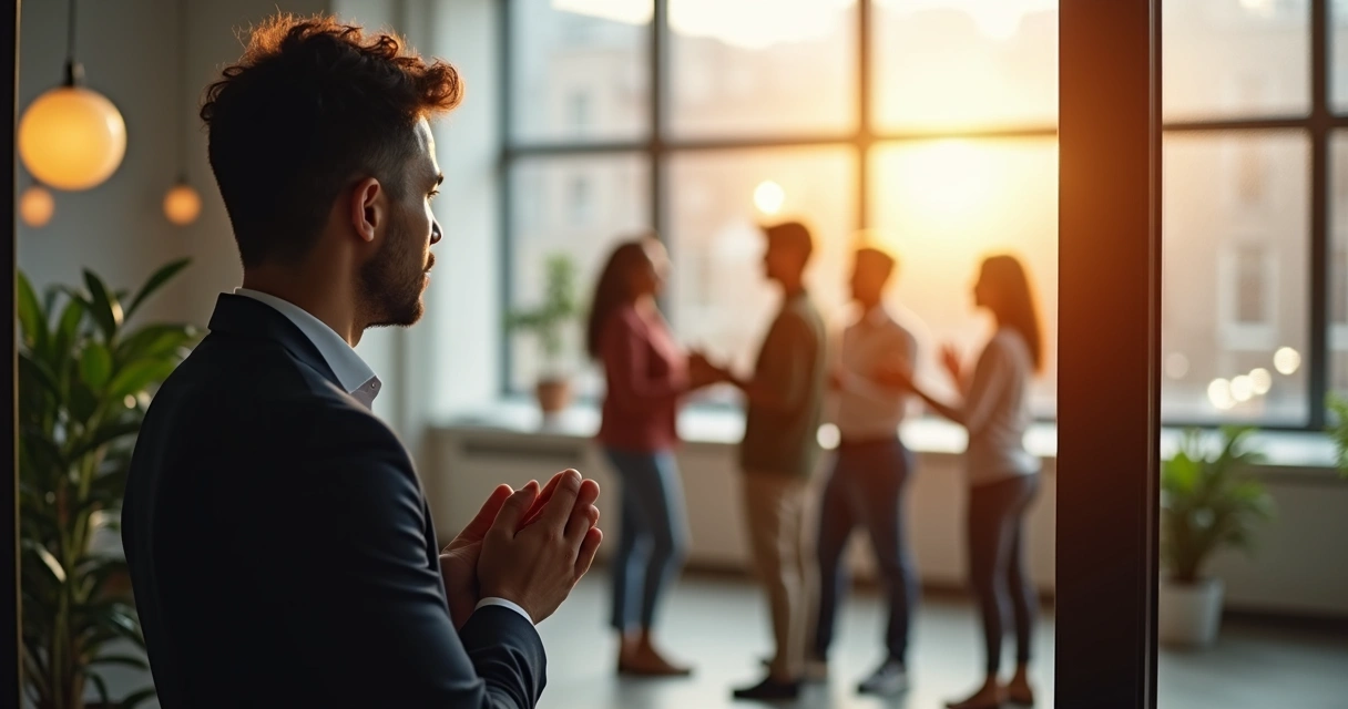Líder praticando autoconhecimento em ambiente de trabalho 