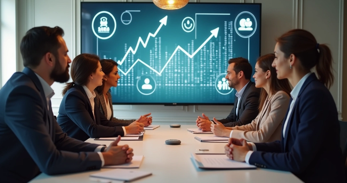 Reunião de líderes empresariais discutindo impacto social e propósito