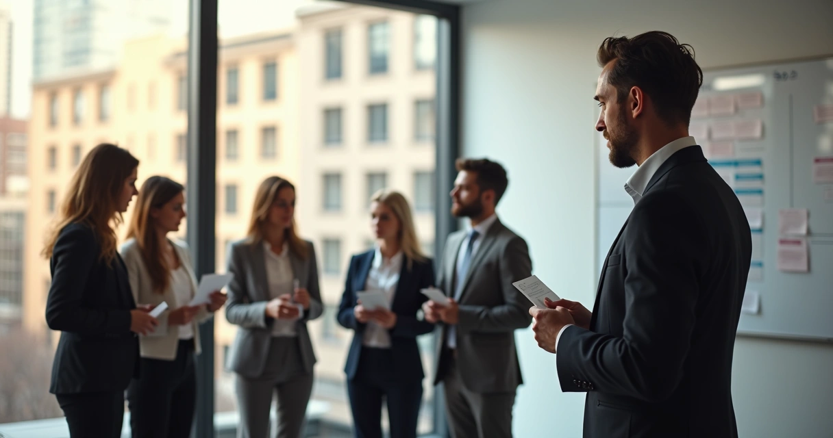 Líder acompanhando processo de constelação sistêmica em equipe de trabalho