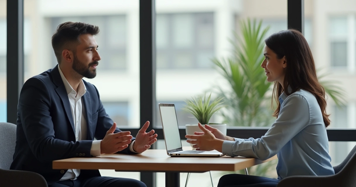 Gestor conversando individualmente com funcionário sobre saúde mental