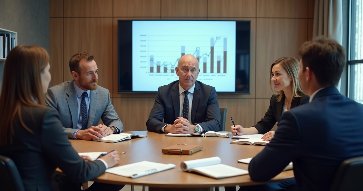 Reunião de liderança com escuta calma e diálogo aberto
