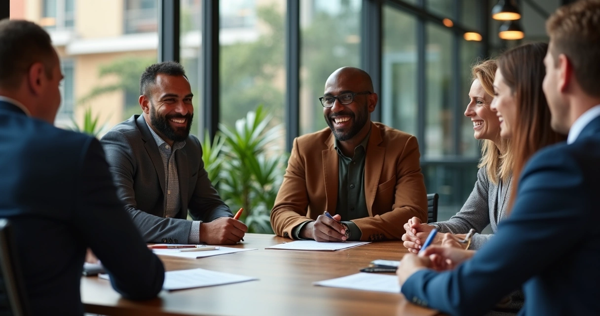 Grupo de líderes reunidos em círculo debatendo emoções