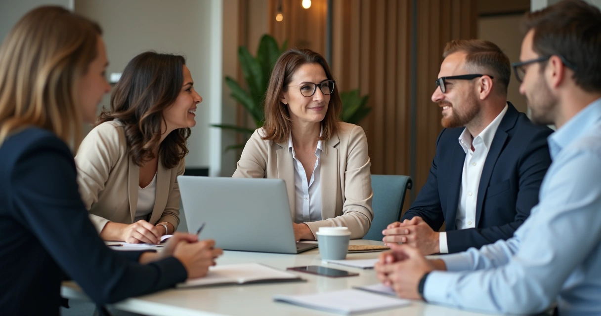 Liderança em escuta ativa com equipe 