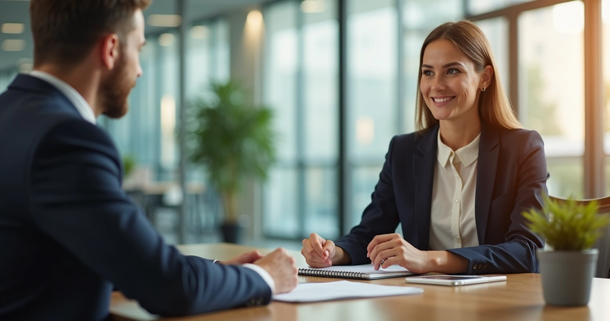 Liderança conversando com colaborador em ambiente de trabalho