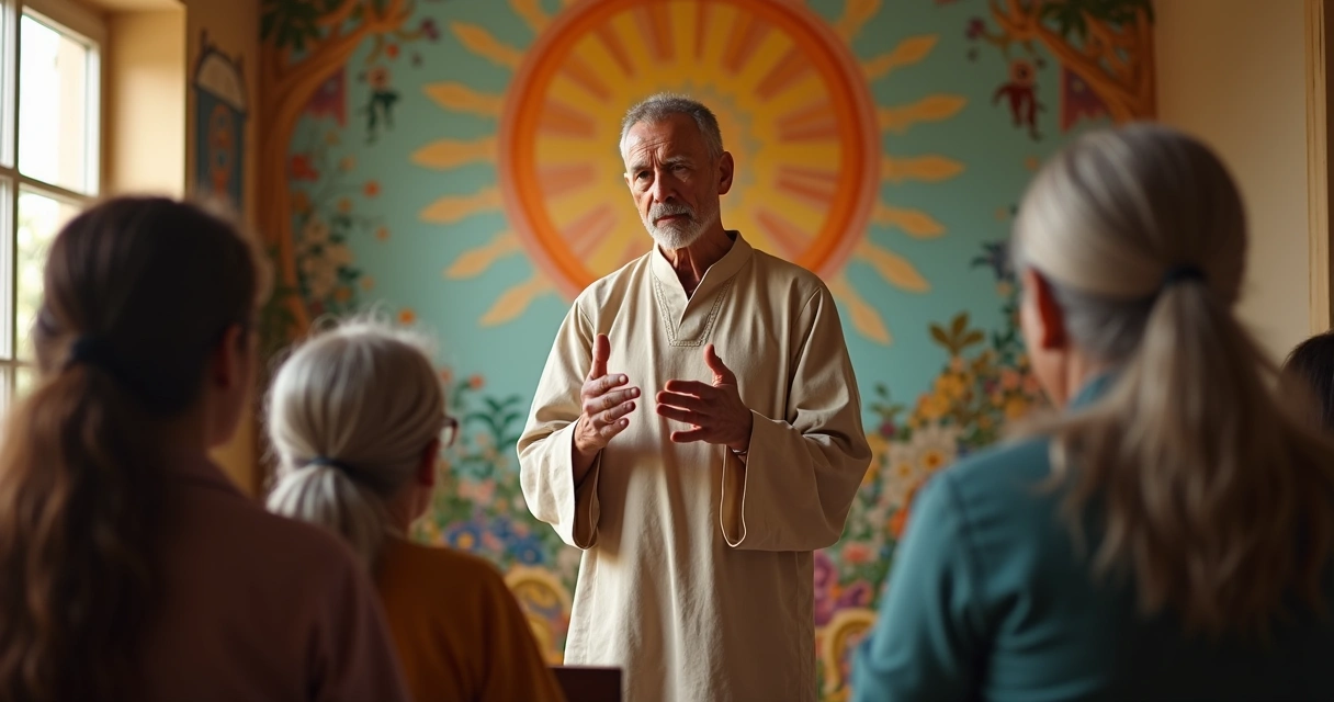 Pessoa liderando grupo em atividade comunitária 