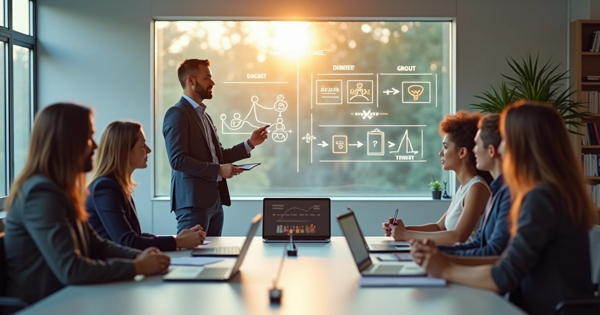 Líder avaliando impacto humano de decisão ética com equipe 