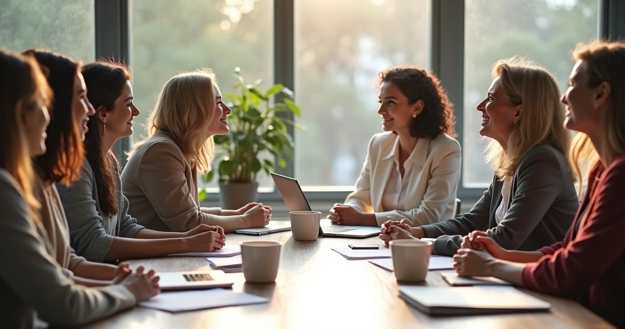 Mulheres em reunião de liderança 