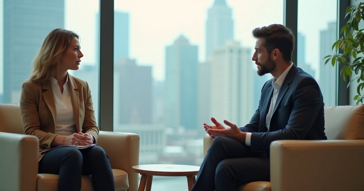 Sessão de coaching com liderança intercultural 