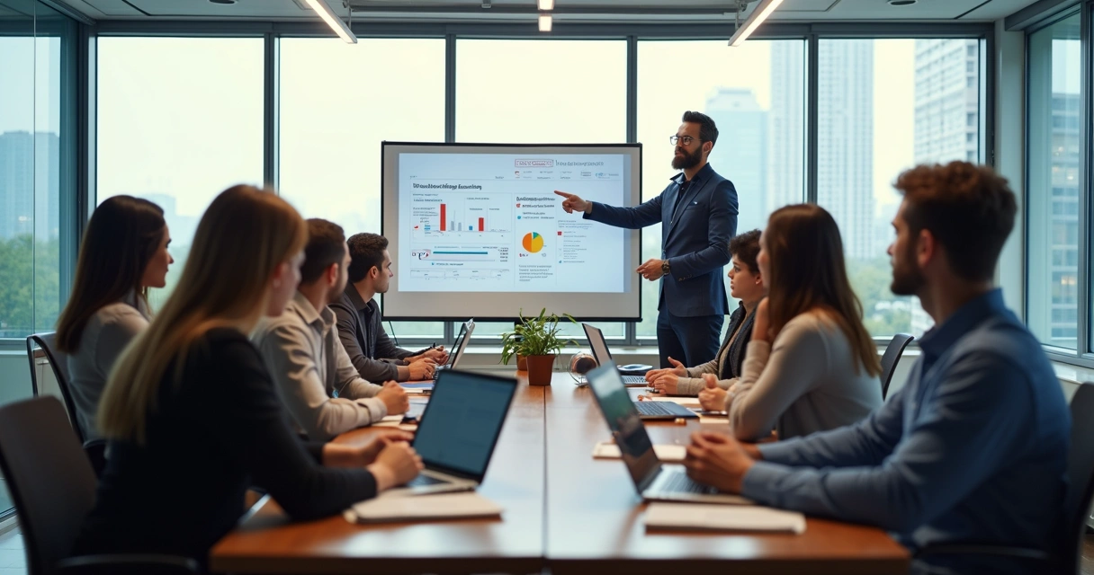 Reunião de jovens em ambiente de trabalho moderno. 