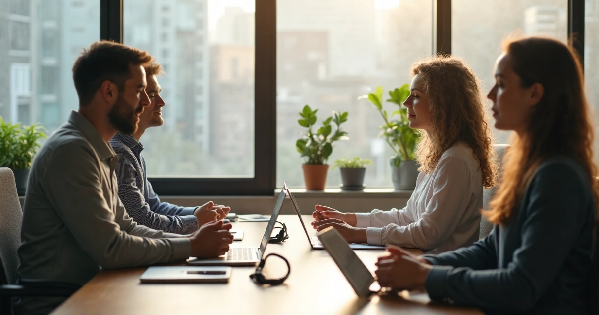 Liderança comercial em pausa consciente no escritório