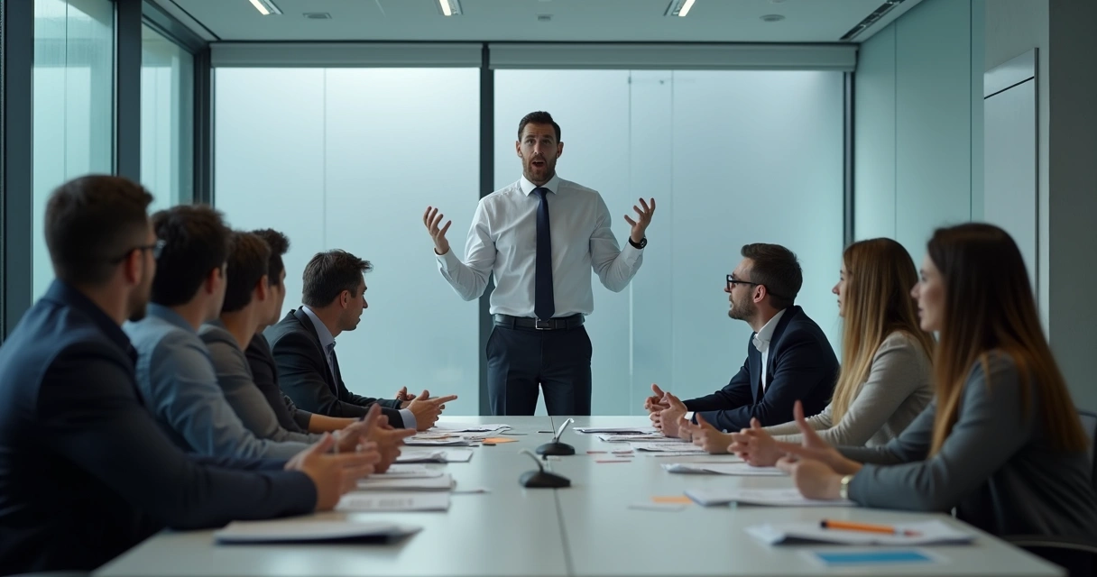 Liderança falando de forma agressiva em ambiente corporativo 