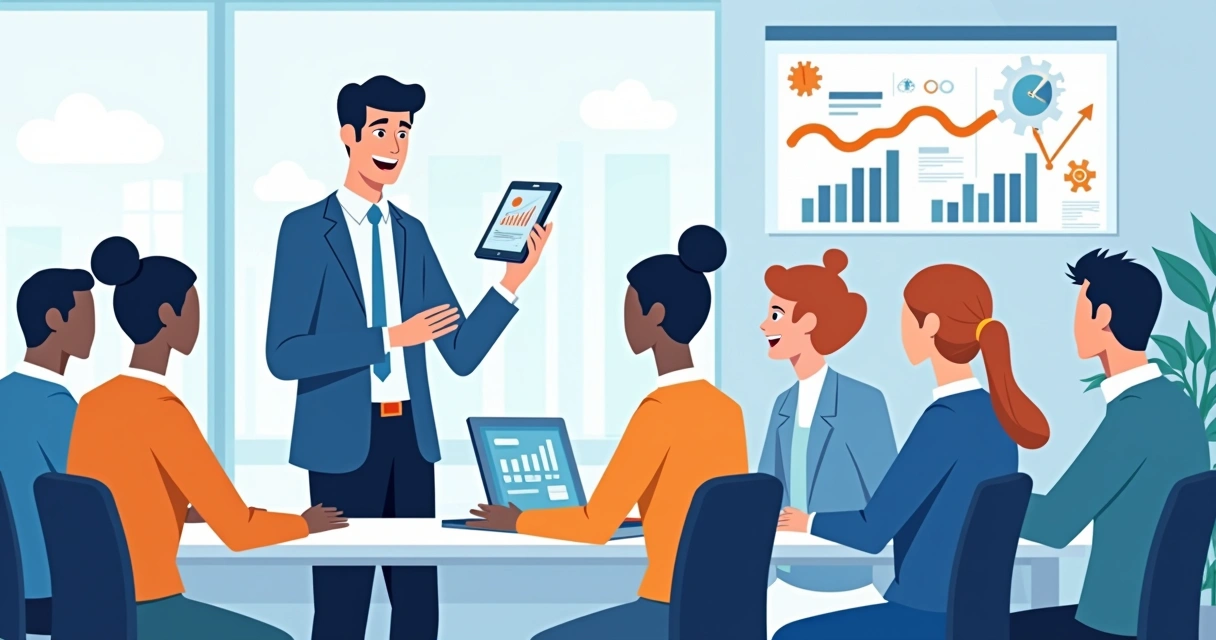 Contador liderando equipe para transformação digital 