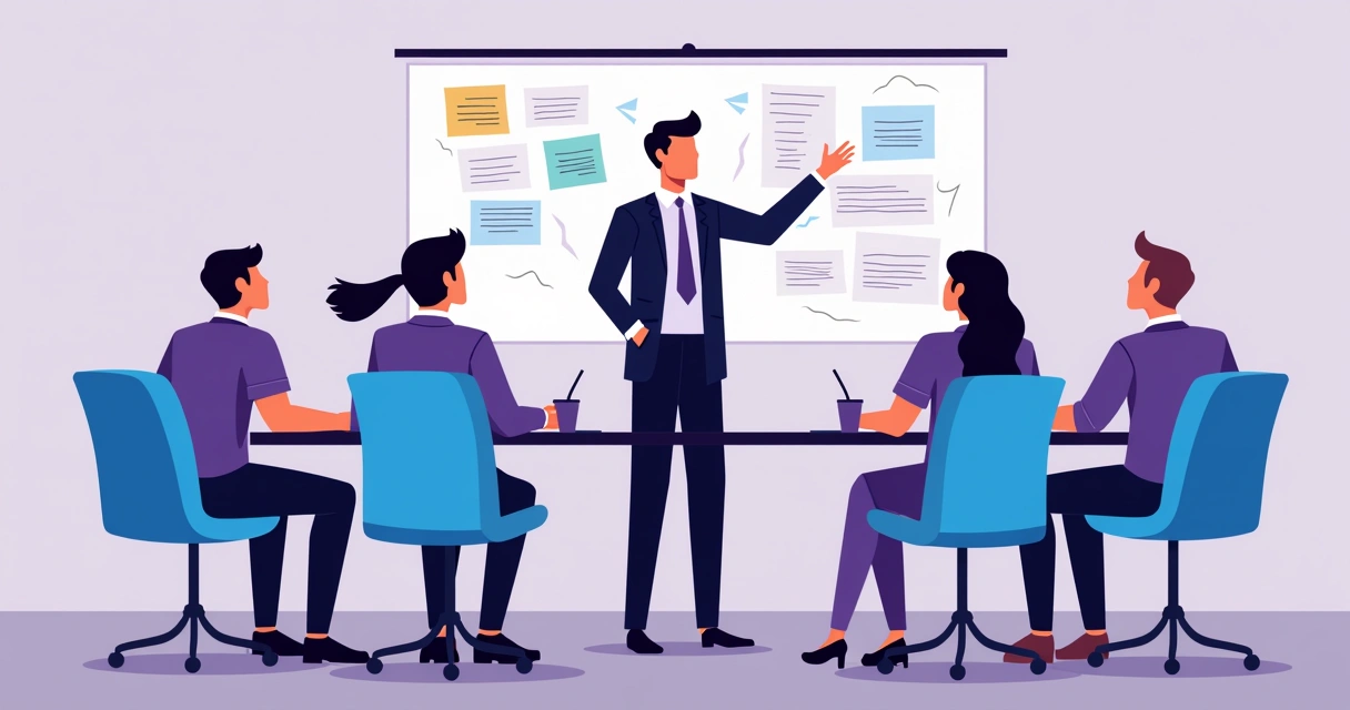 Líder inspirando membros da equipe de parceiros em brainstorm 