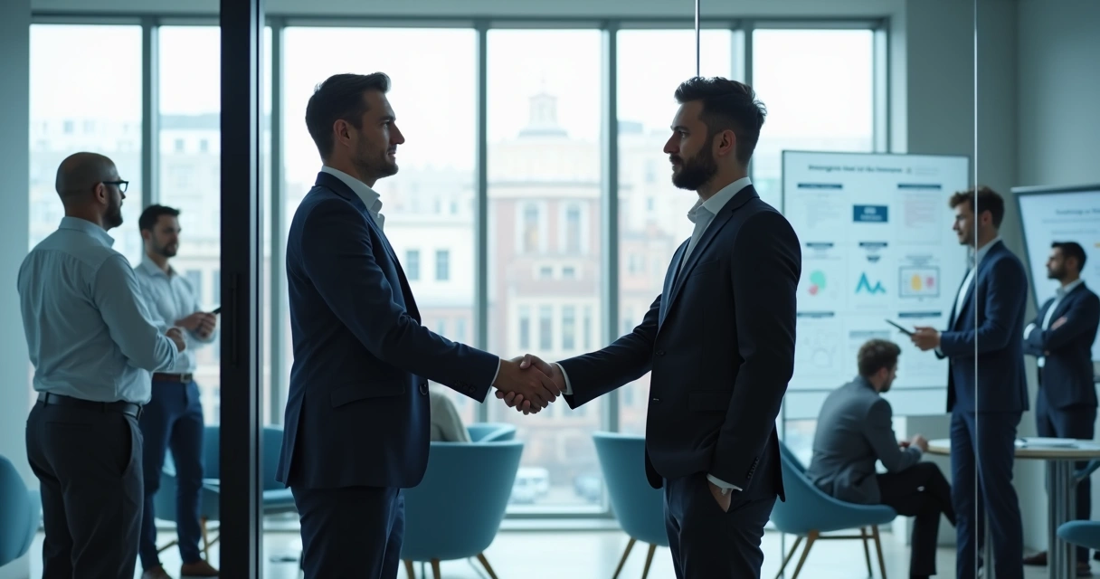 Lideranças alinhadas após fusão empresarial 