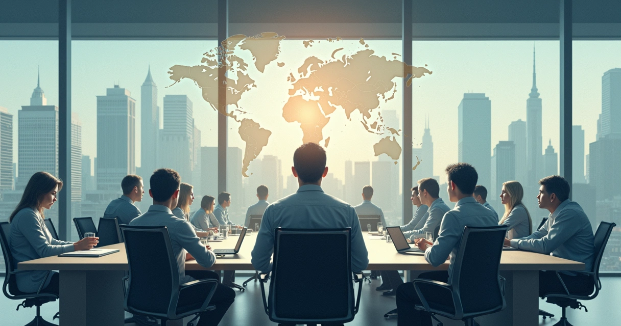 Directivo en sala de juntas reflexionando sobre decisiones de impacto colectivo 