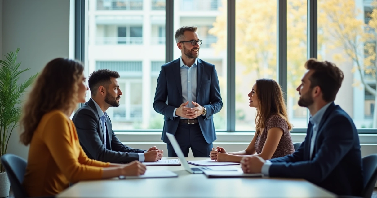 Liderazgo ético en conversación abierta con equipo 
