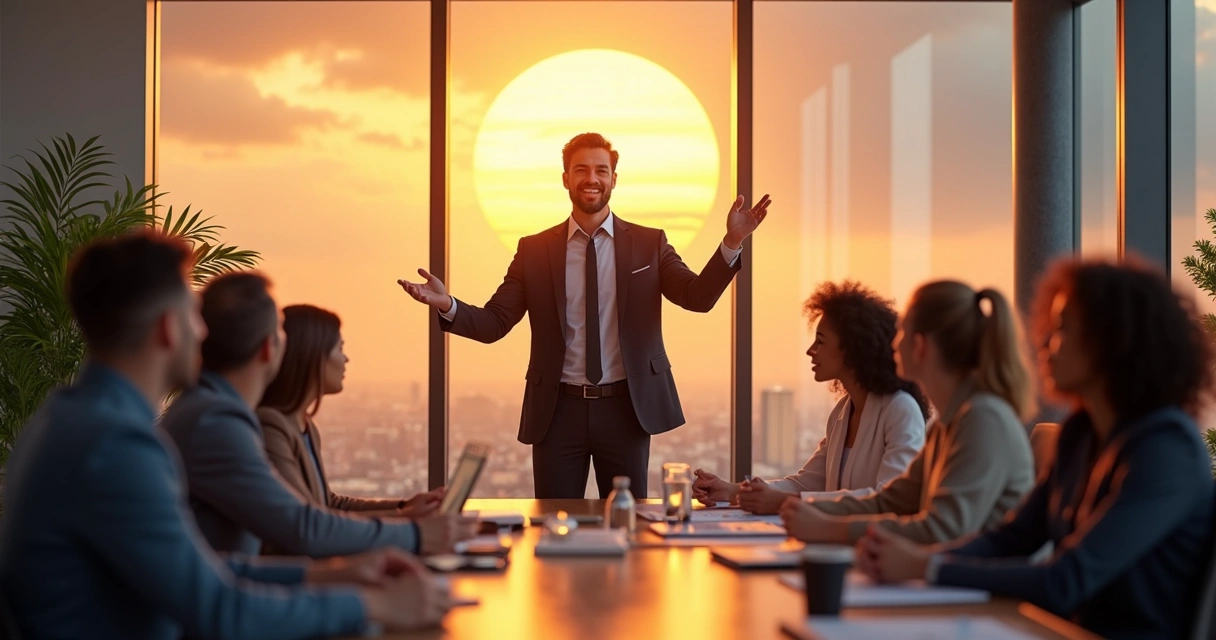 Líder guiando a un equipo con visión y empatía 