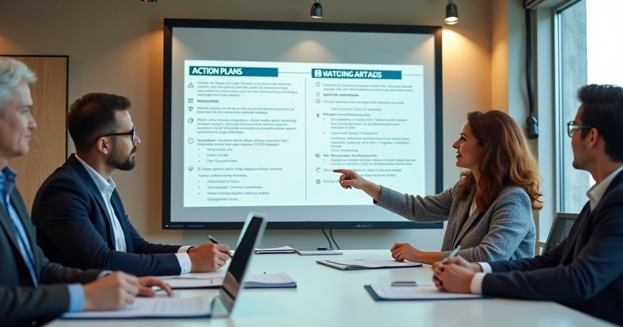 Lideranças alinhadas em reunião com definição de próximos passos
