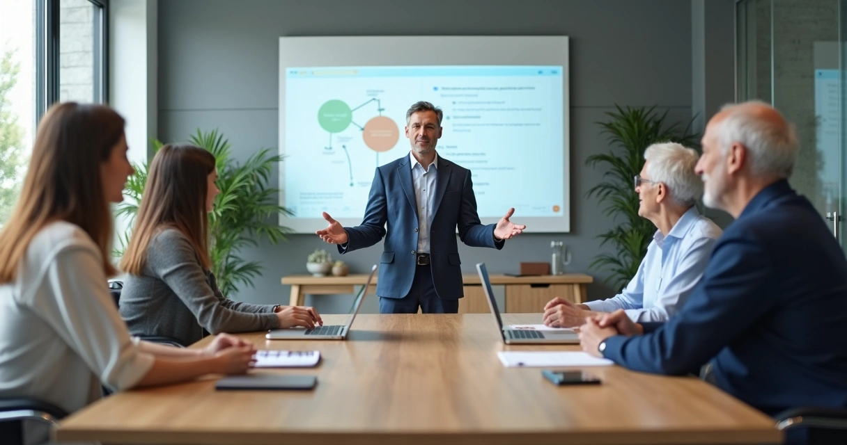 Líder mediando conflito entre diferentes gerações em reunião de equipe 