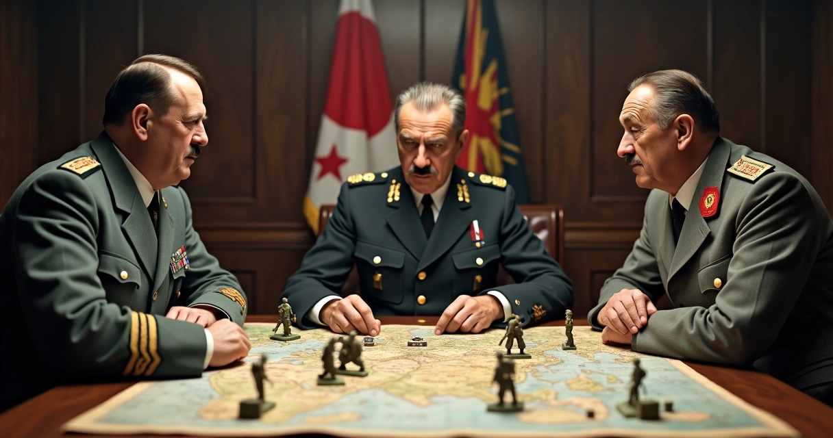 Líderes do Eixo reunidos na Segunda Guerra Mundial 