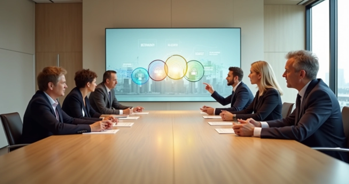 Liderazgo evaluando el impacto humano de una política con cinco filtros visuales 