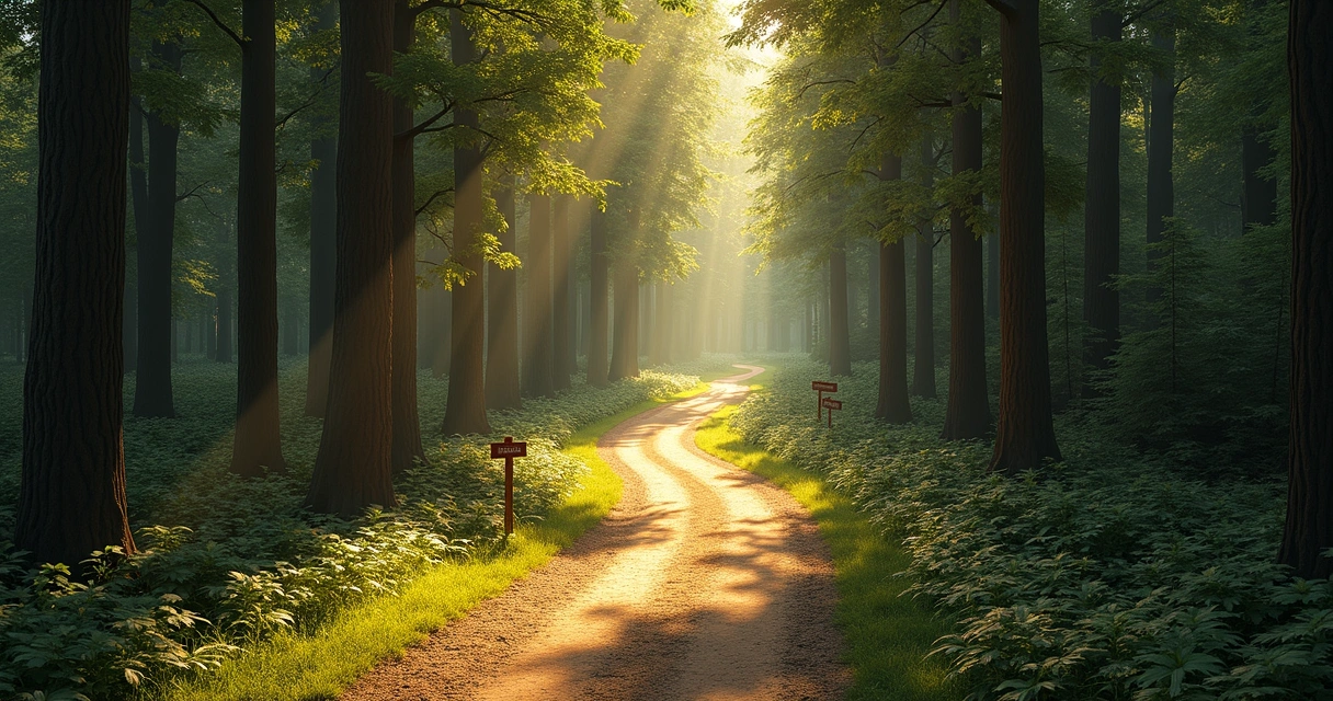 Path through trees symbolizing life journey