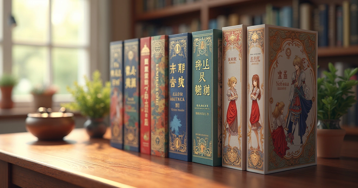 Volumes de light novel e mangá de A Gentle Noble's Vacation Recommendation lado a lado