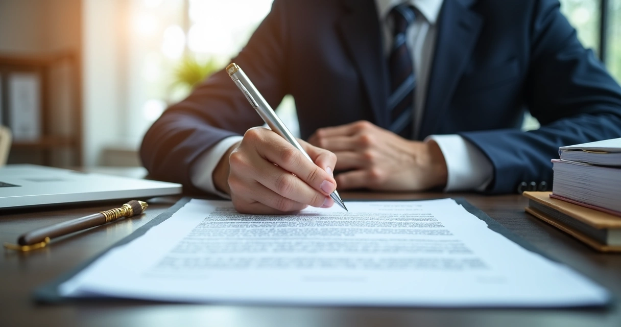 Advogado analisando documentos de saúde e resposta do plano em escritório