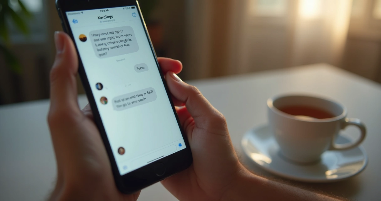 Pessoa fechando conversa agressiva no celular com serenidade 