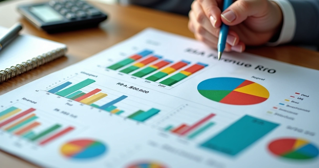 Gráfico com limites de faturamento empresarial