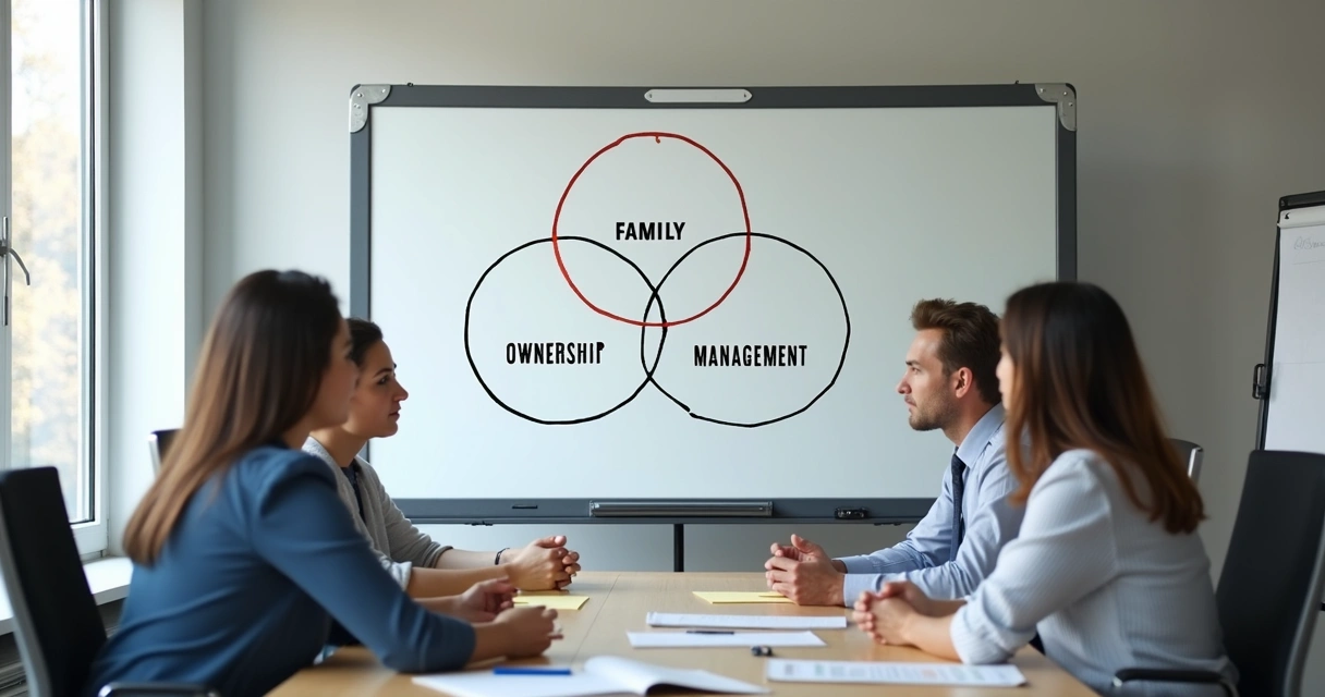 Mapa visual de roles y límites en una oficina familiar