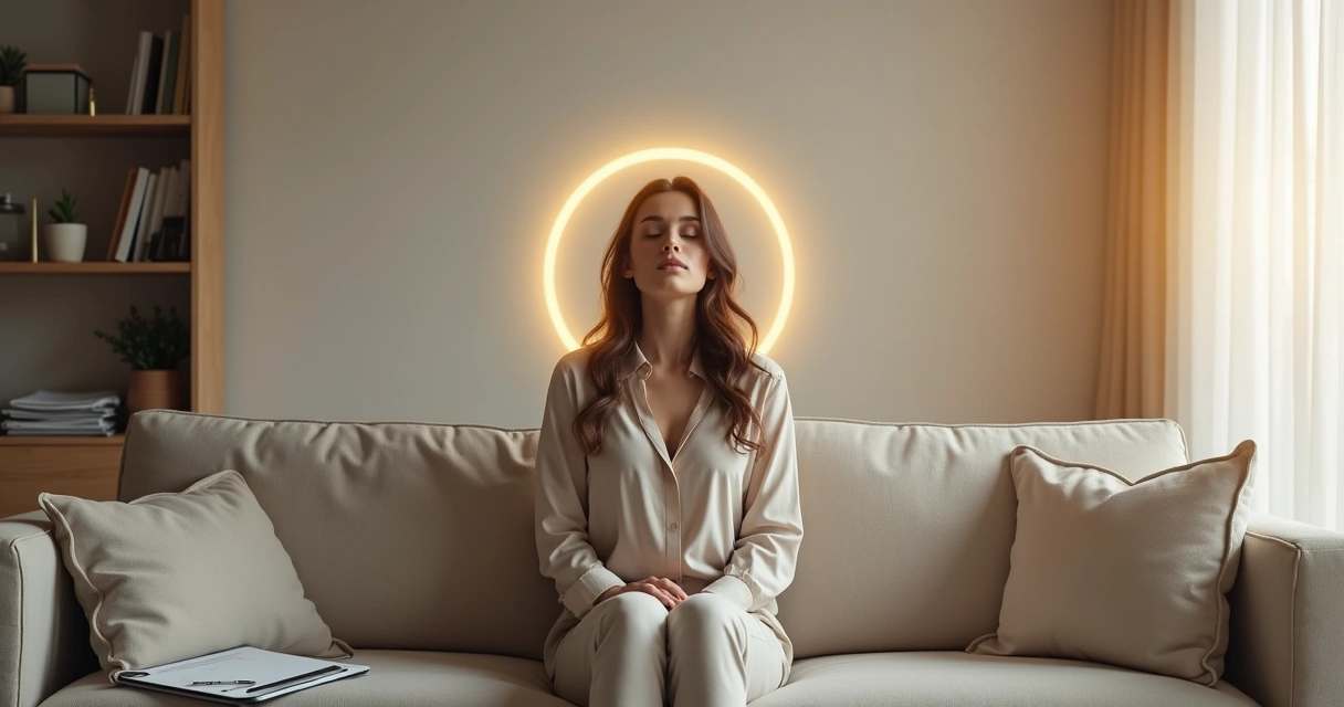 Pessoa em silêncio traçando um círculo de luz ao redor do próprio corpo 