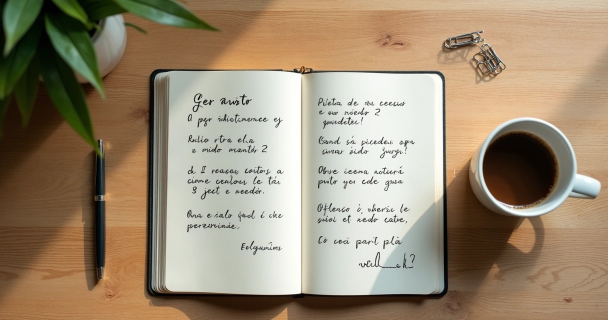 Cuaderno con límites escritos junto a una taza de café