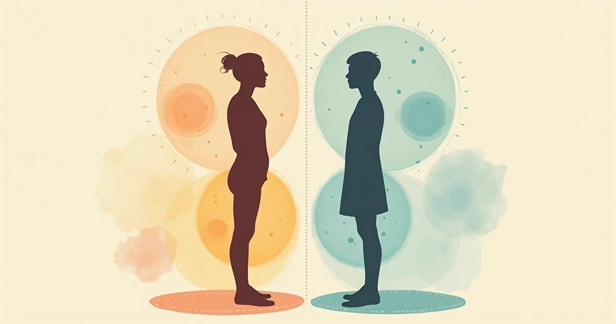 Diagrama colorido mostrando áreas personales y límites en una relación