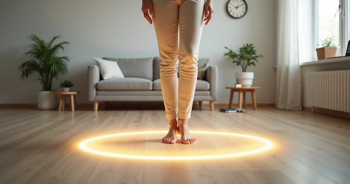 Pessoa em pé traçando um círculo de luz ao seu redor para representar limites saudáveis 