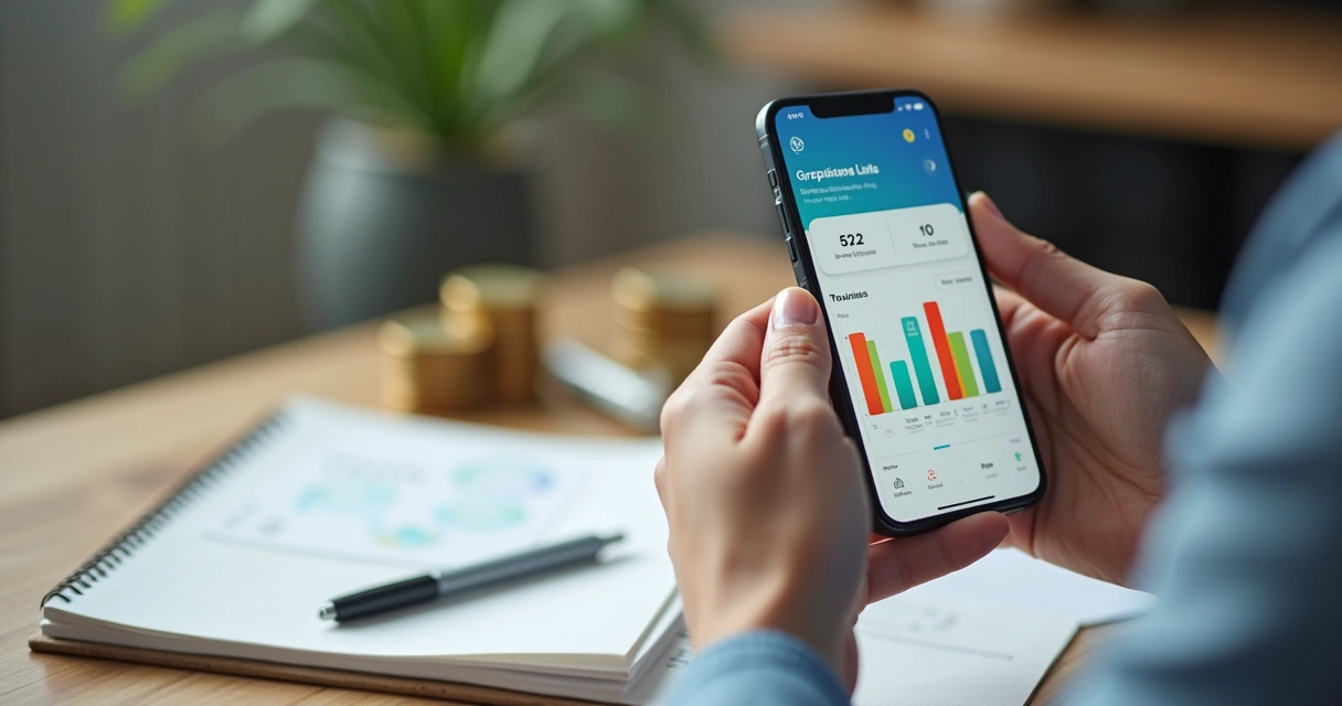 Pessoa utilizando smartphone para controlar limites diários de transação em banco digital 