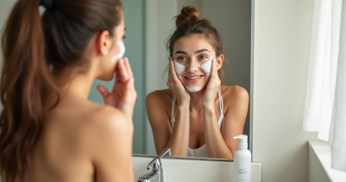 Pessoa lavando o rosto com sabonete para pele oleosa 