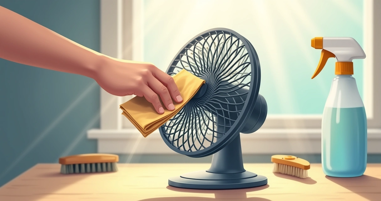 Limpeza rápida em ventilador de mesa 