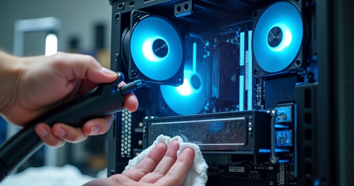 Limpeza interna de computador com foco em refrigeração