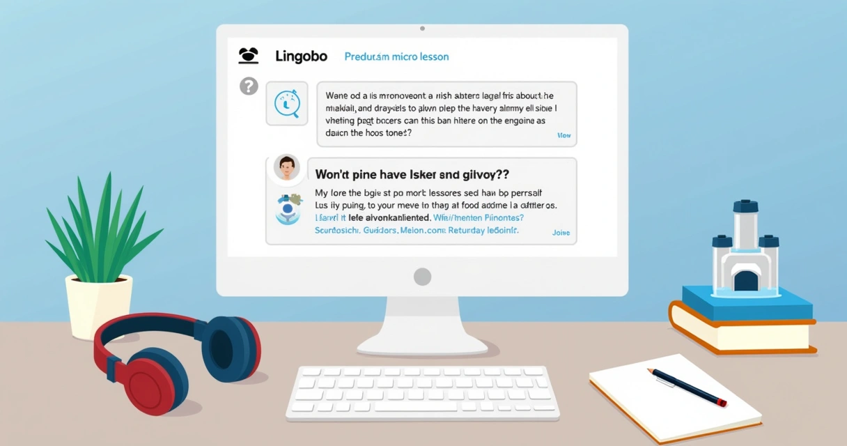Aluno praticando microlição de inglês com IA no Lingobo 