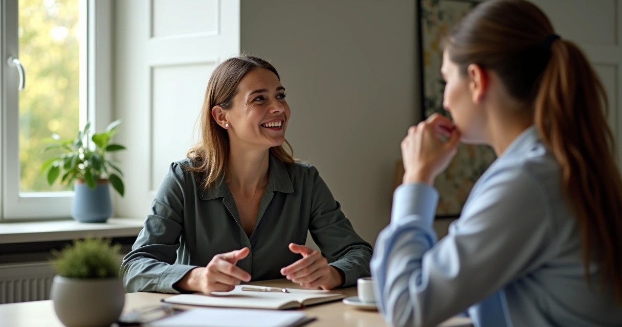 Pessoa com postura aberta fazendo gesto de aprovação com a cabeça 