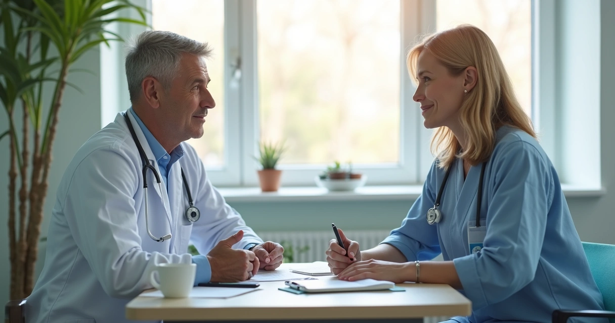Terapeuta observando linguagem corporal de paciente sentado durante atendimento 
