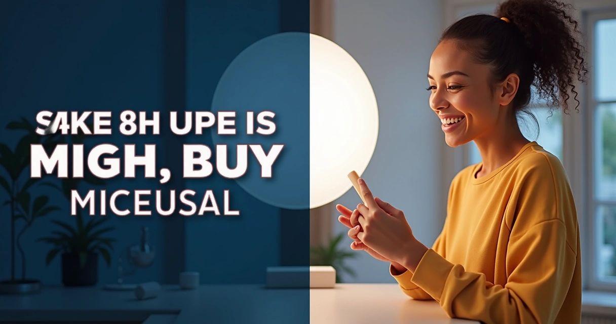 Tela dividida mostrando texto atrativo e imagem forte lado a lado 