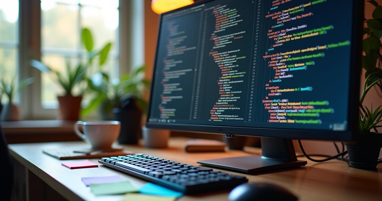 Tela de computador com várias linguagens de programação em destaque 